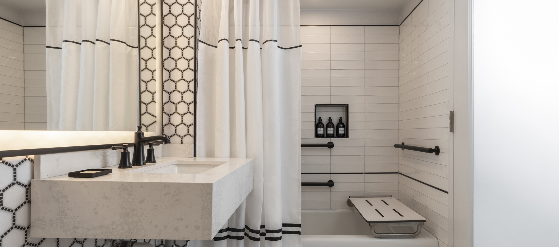 Bathroom with Accessible Roll In Bath Tub