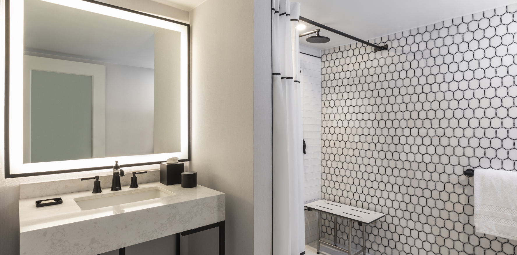 Bathroom with Accessible Roll In Shower