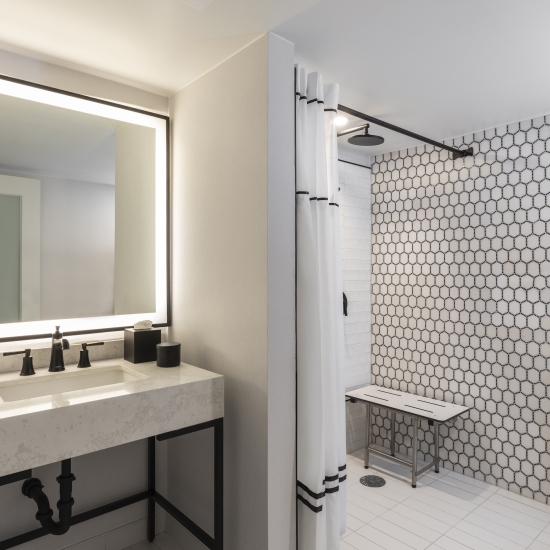 Bathroom with Accessible Roll In Shower
