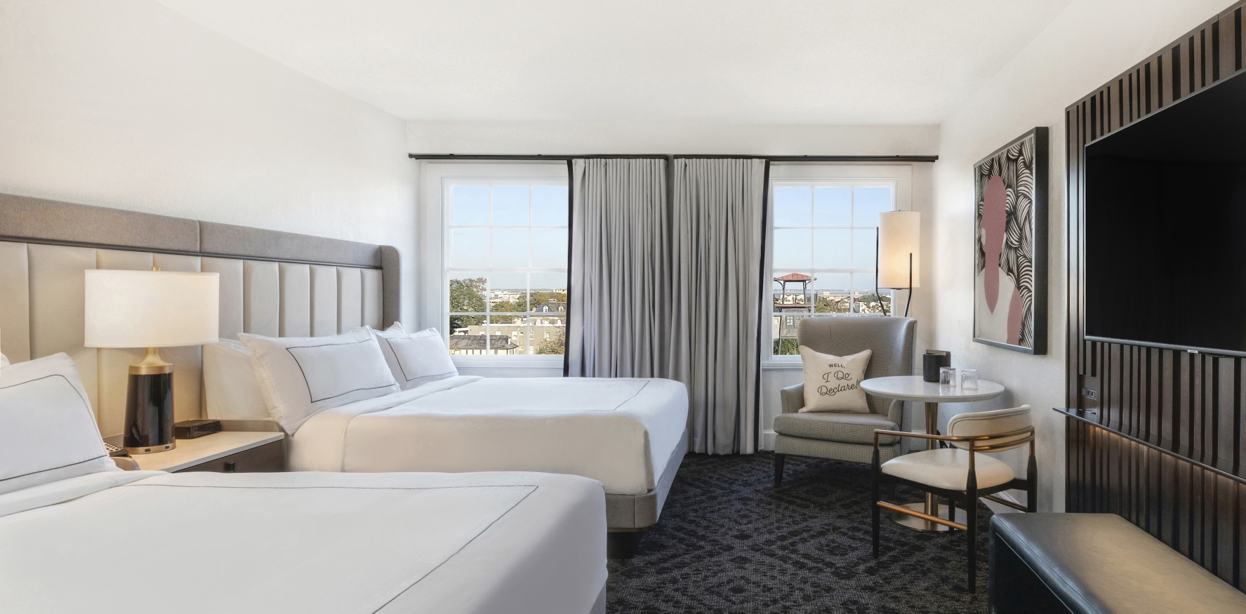 Room with Two Queen Beds and a City View