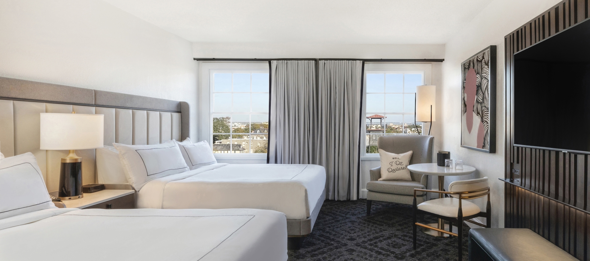 Room with Two Queen Beds and a City View