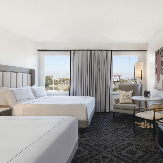 Room with Two Queen Beds and a City View