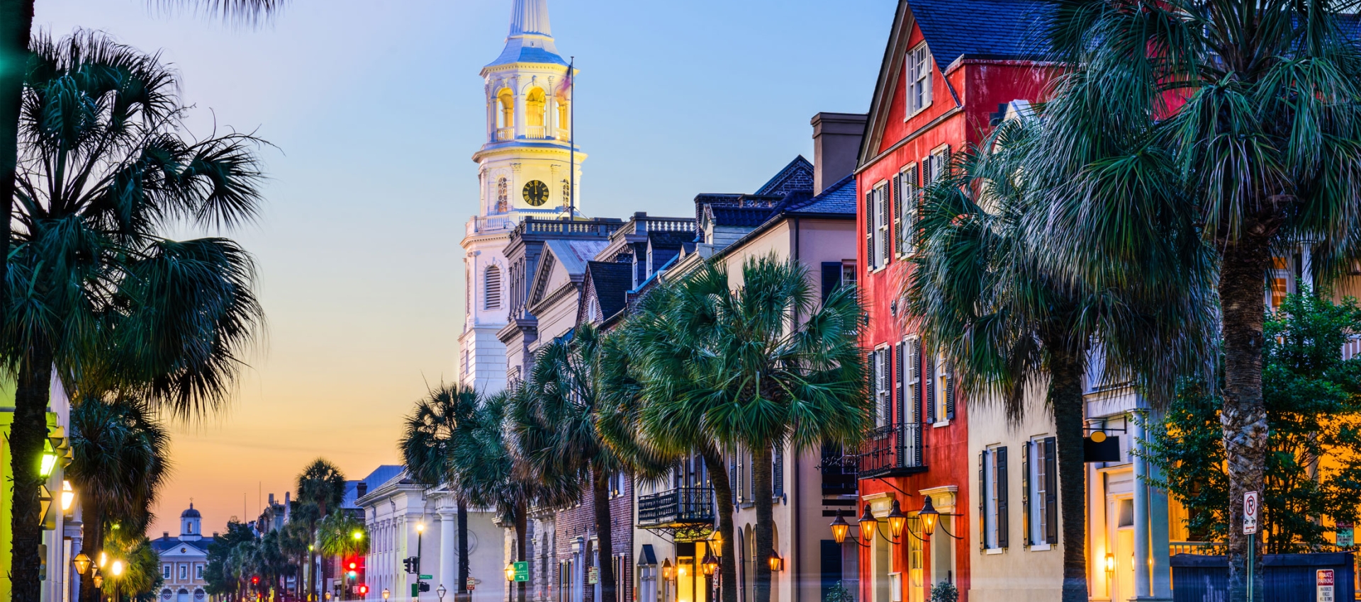 The Mills House Hotel Street Sunset