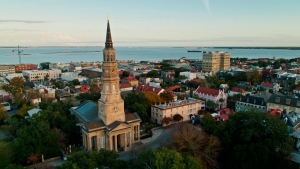 Charleston landscape drone view
