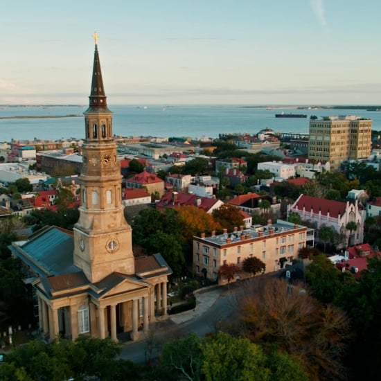 Charleston landscape drone view