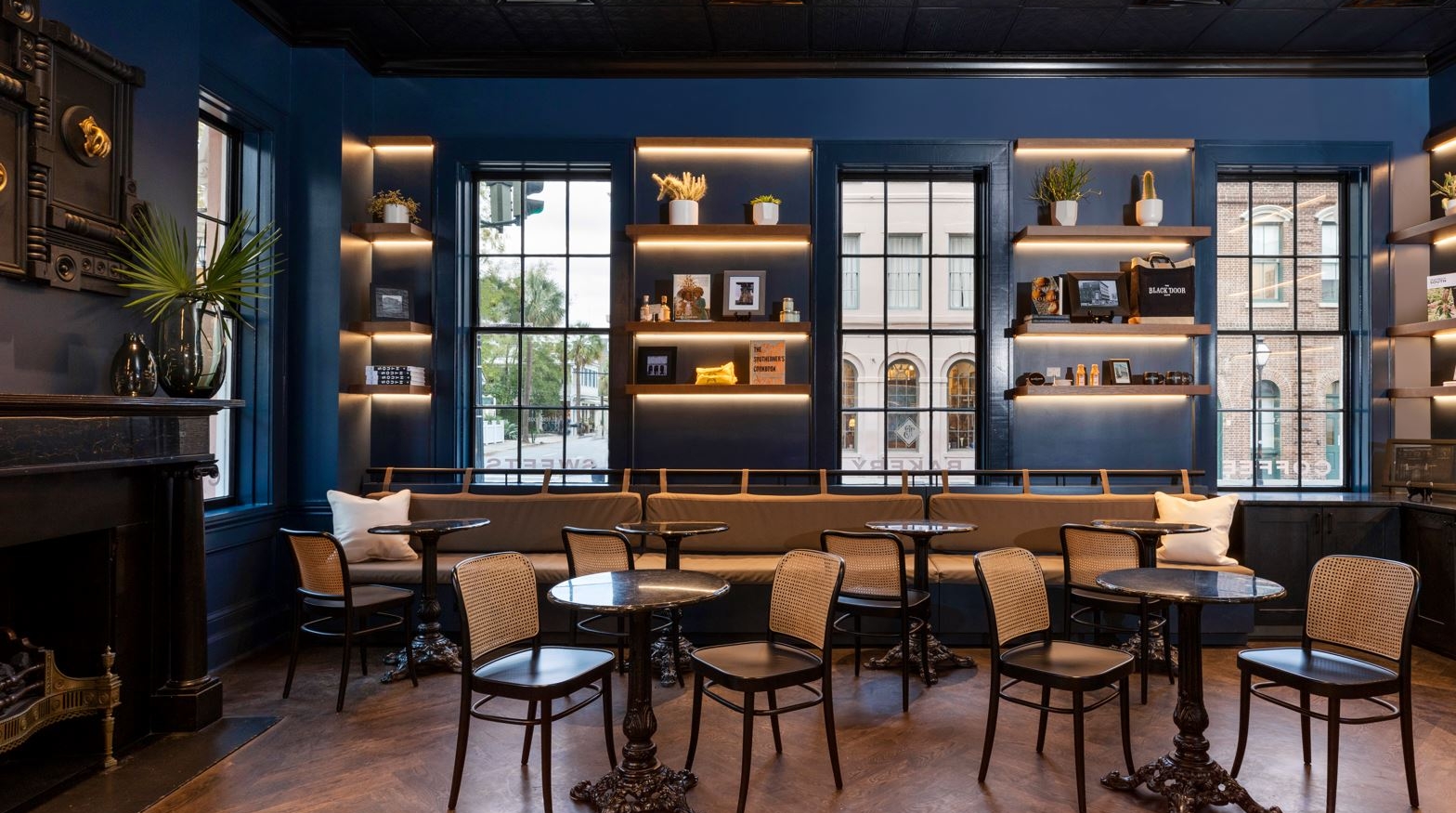 Seating area in The Black Door Cafe