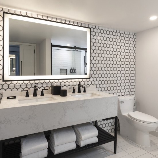 Bathroom with Double Vanity and Sinks