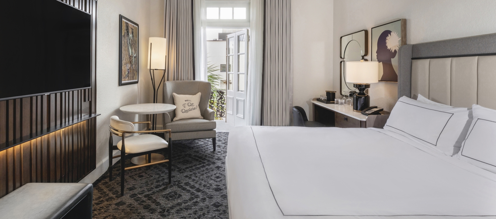 Room with Open Door Leading to Balcony