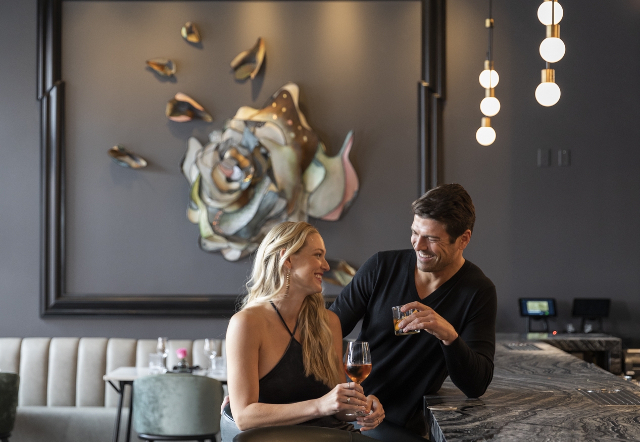 Couple at Iron Rose bar
