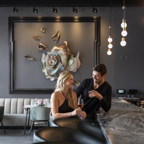 Couple at Iron Rose bar