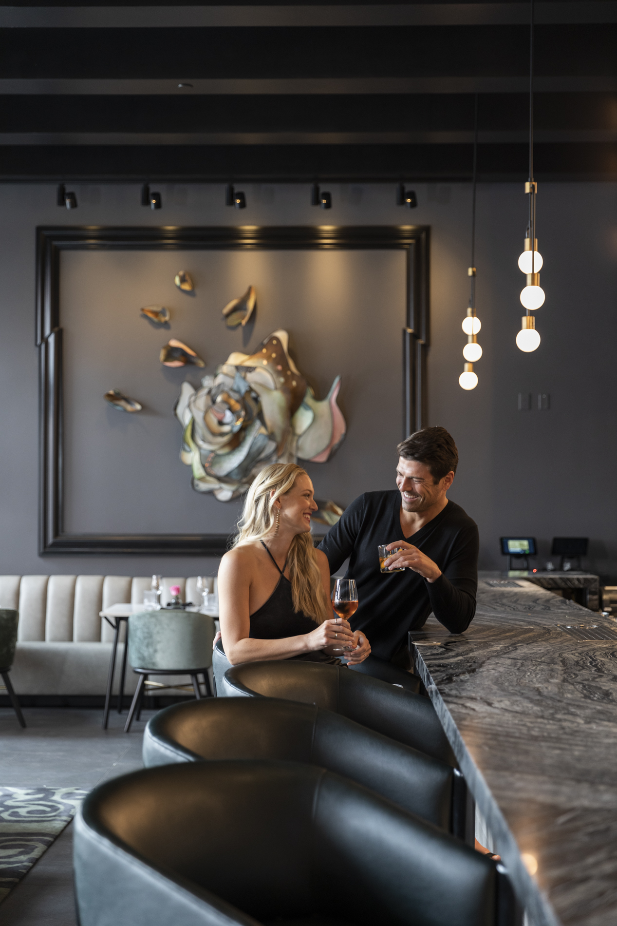 Couple at Iron Rose bar